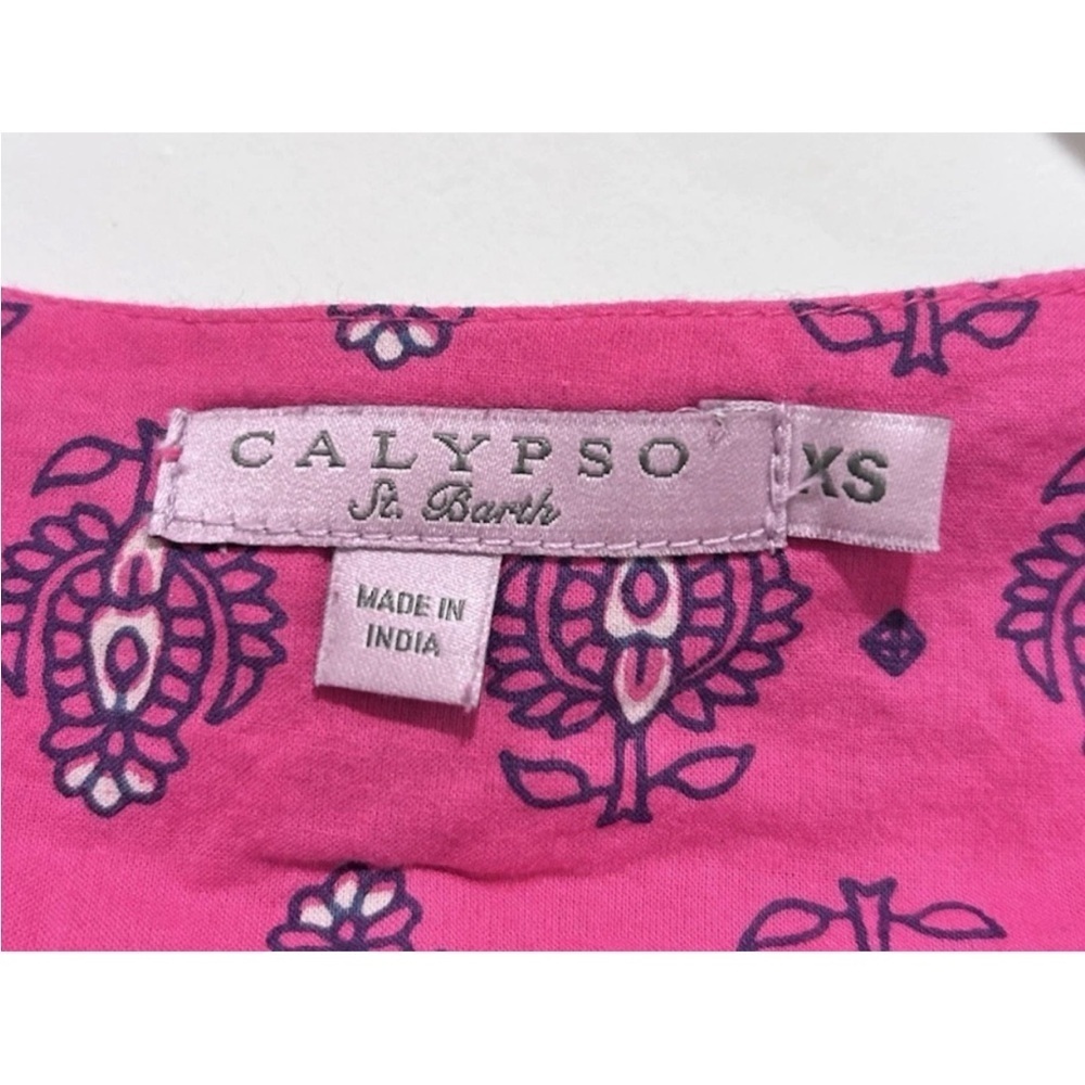 Calypso St Barth Mini Tunic Dress Cotton Size XS Embroidered Sparkle Coverup - Picture 4 of 5